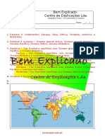 A.4.1 - Ficha de Trabalho - Os Continentes e Oceanos (2) - Soluções