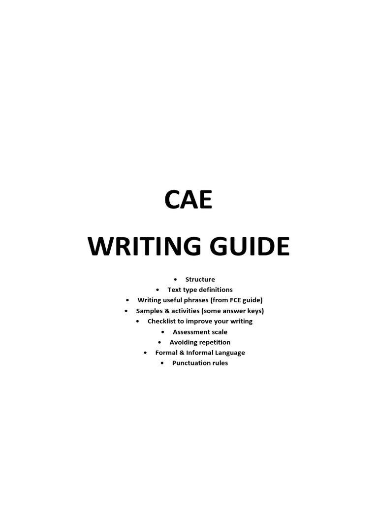 Cae Writing Guide PDF English Language Essays