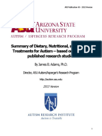 Adams, J. B., 2013. Summary of Dietary, Nutritional, and Medical Treatments For Autism - Based On Over 150 Published Research Studies. Autism Research Institute, Issue 40