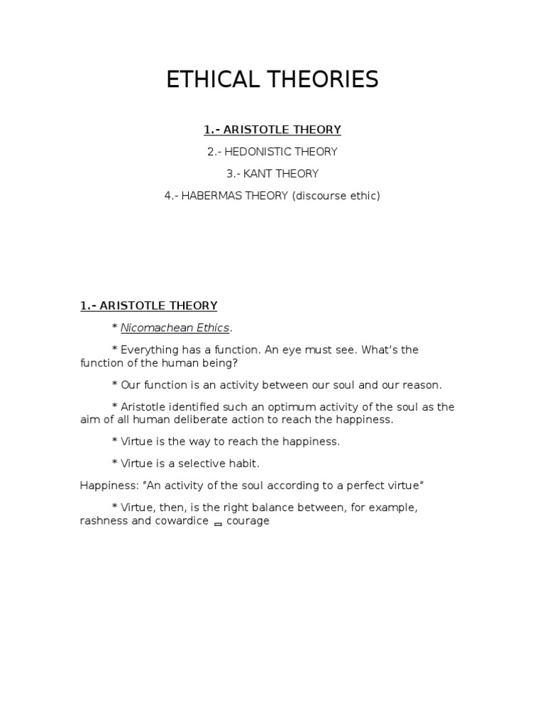 Overview of Key Ethical Theories | PDF