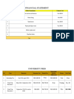 Financial Statement: No Debts/Commitment Estimate Cost