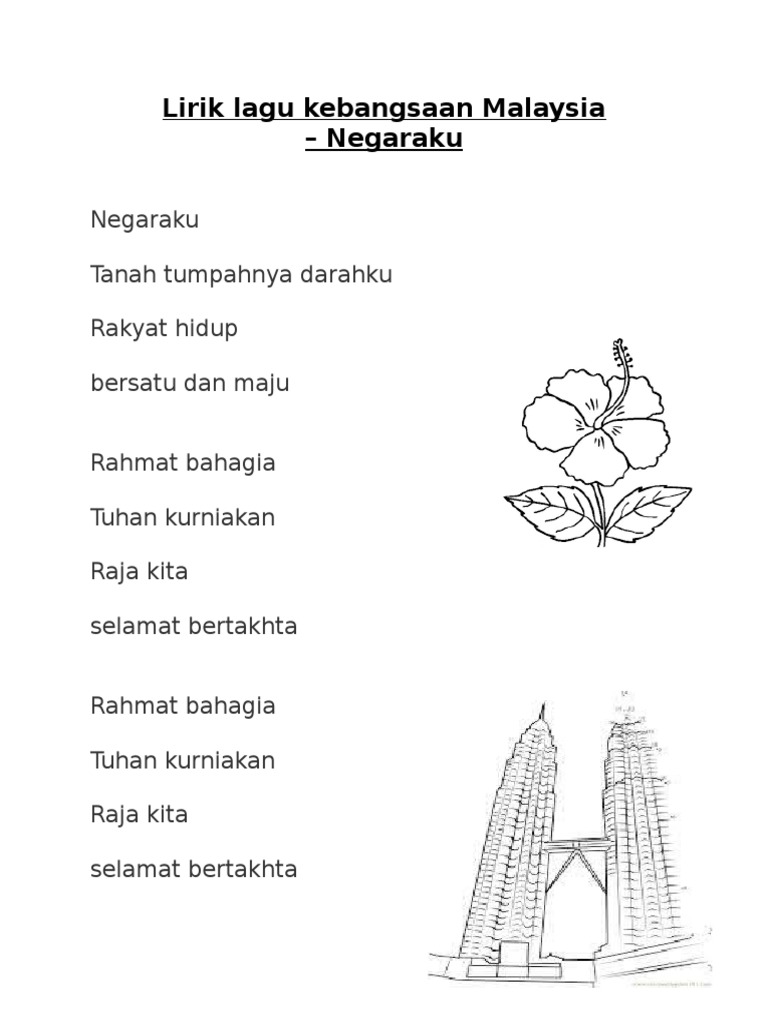Lirik Lagu Kebangsaan Malaysia  PDF