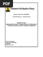 Final Report of The Parliamentary Select Committee On The Decline of The Kenya Shilling Against Foreign Currencies - February 2012