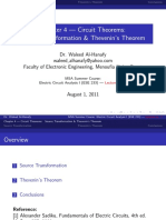 Chapter 4 - Circuit Theorems: Source Transformation & Thevenin's Theorem