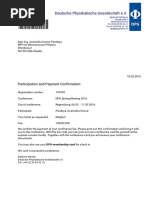 Deutsche Physikalische Gesellschaft E.v.: Participation and Payment Confirmation