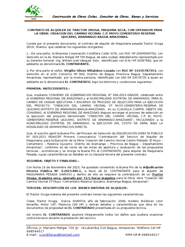 CONTRATOS DE ALQUILER DE MAQ..doc | Conceptos legales | Gobierno