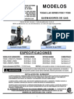 Manual P250AF, P265F Gas Powered Burners Spanish PDF