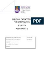 Chemical Engineering Thermodynamics (CHE553) Assignment 1