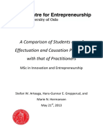 A Comparison of Students Use of Effectuation and Causation Principles