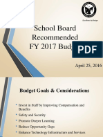 School Board Recommended Budget Presentation For 4-25-16