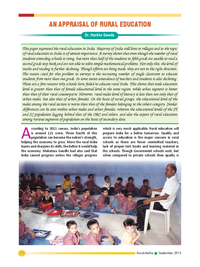 Challenges in Rural Education in India | PDF | Literacy | Schools