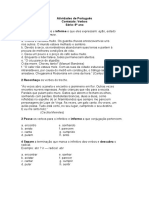 Atividades Sobre Verbos 8º Ano 3º Trimestre 2012