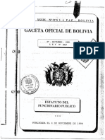 Estatuto Del Funcionario Público Ley #2027 Bo