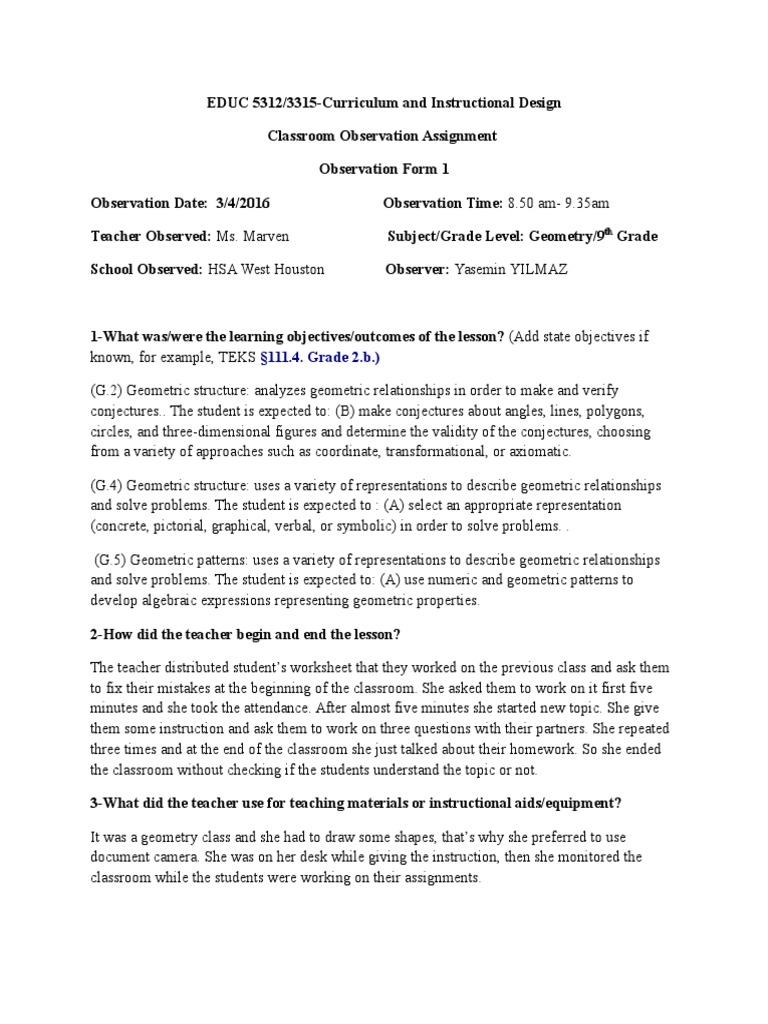 Observation essay on a person example image