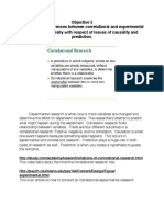 Objective 5 Describe The Differences Between Correlational and Experimental Research Especially With Respect of Issues of Causality and Prediction