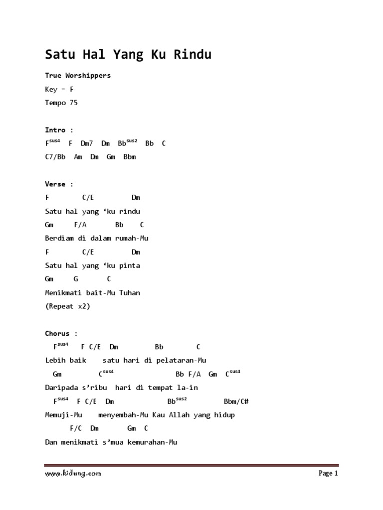 Satu Hal Yang Ku Rindu