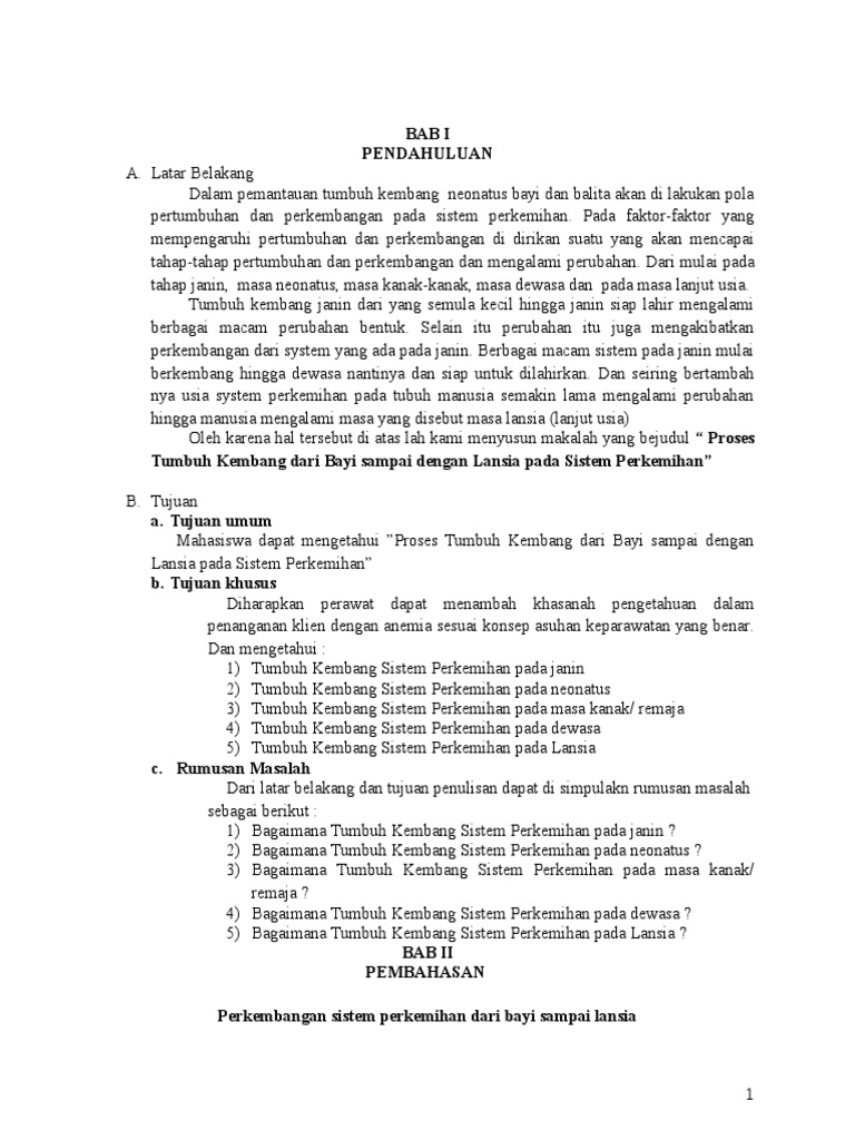 Proses Tumbuh Kembang Dari Bayi Sampai Dengan Lansia Pada