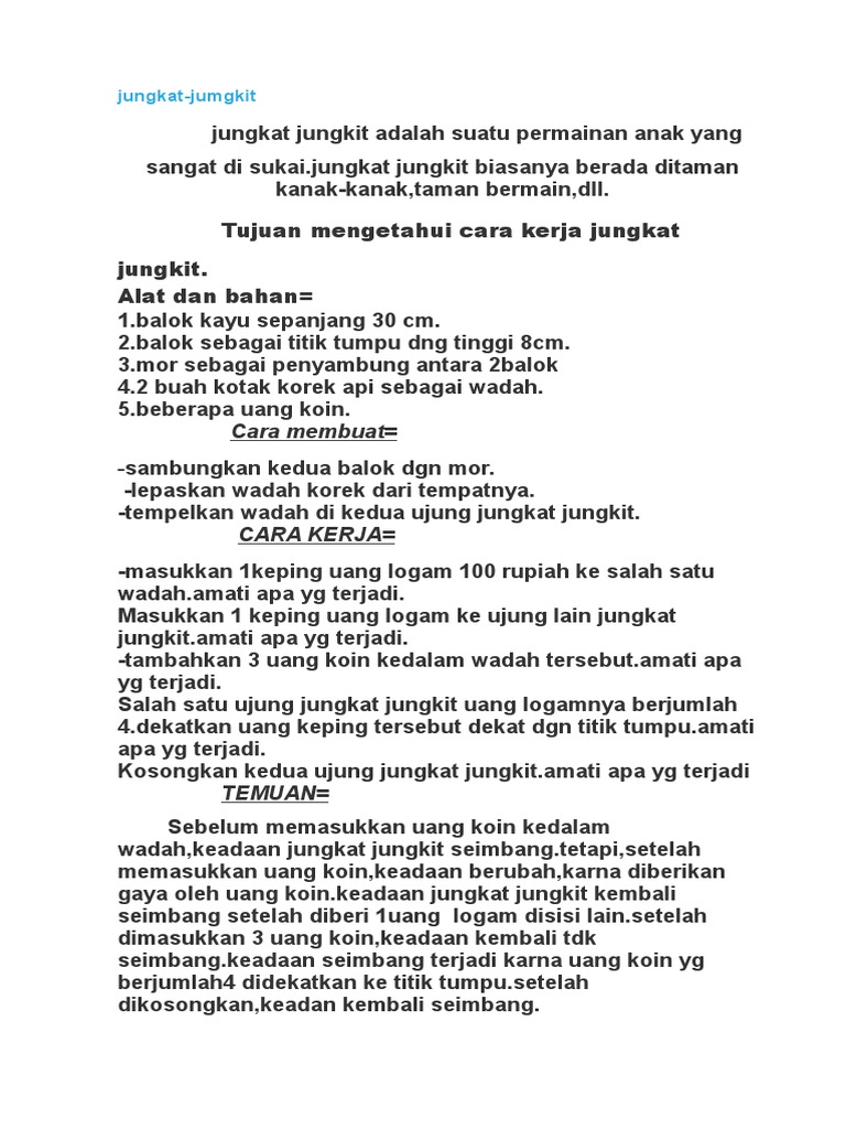 Membuat Jungkat Jungkit Sederhana