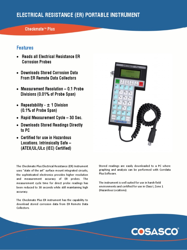 Checkmate Plus Portable Corrosion Monitor | PDF | Corrosion | Battery ...