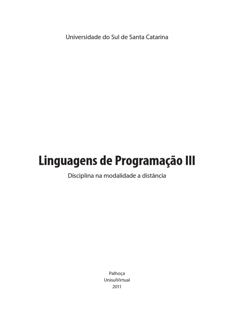 Linguagem de Programacao III Completo | PDF | Computadores