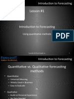 Forecast It 1. Introduction To The Forecasting Process