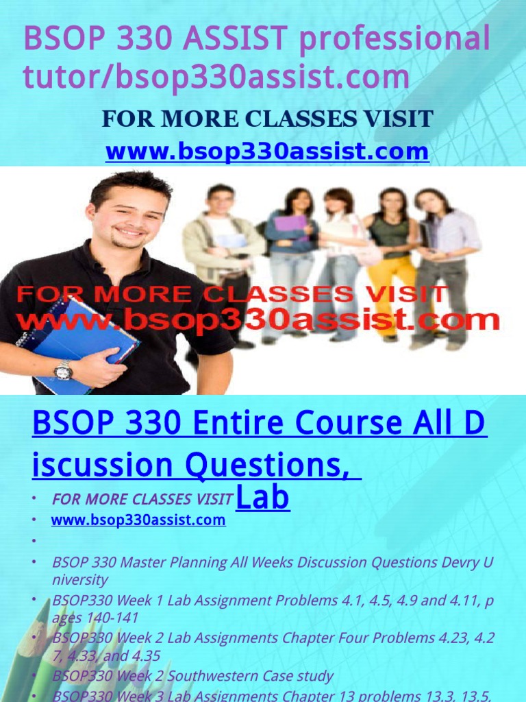BSOP 330 Master Planning Course Guide | PDF | Homework | Business