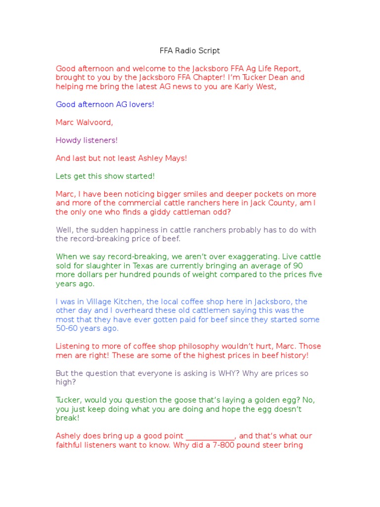 Radio Script | PDF