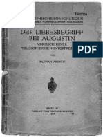 Arendt Hannah Der Liebesbegriff Bei Augustin 1929