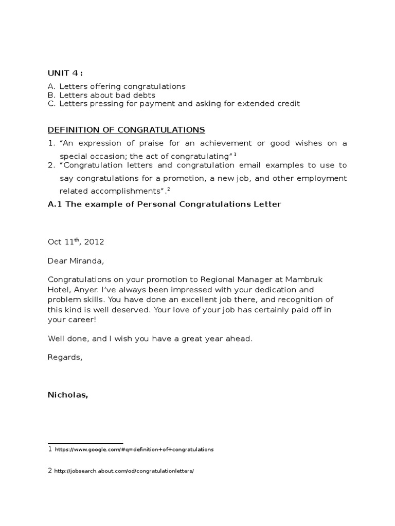 Letters Offering Congratulations Final Debt Bankruptcy