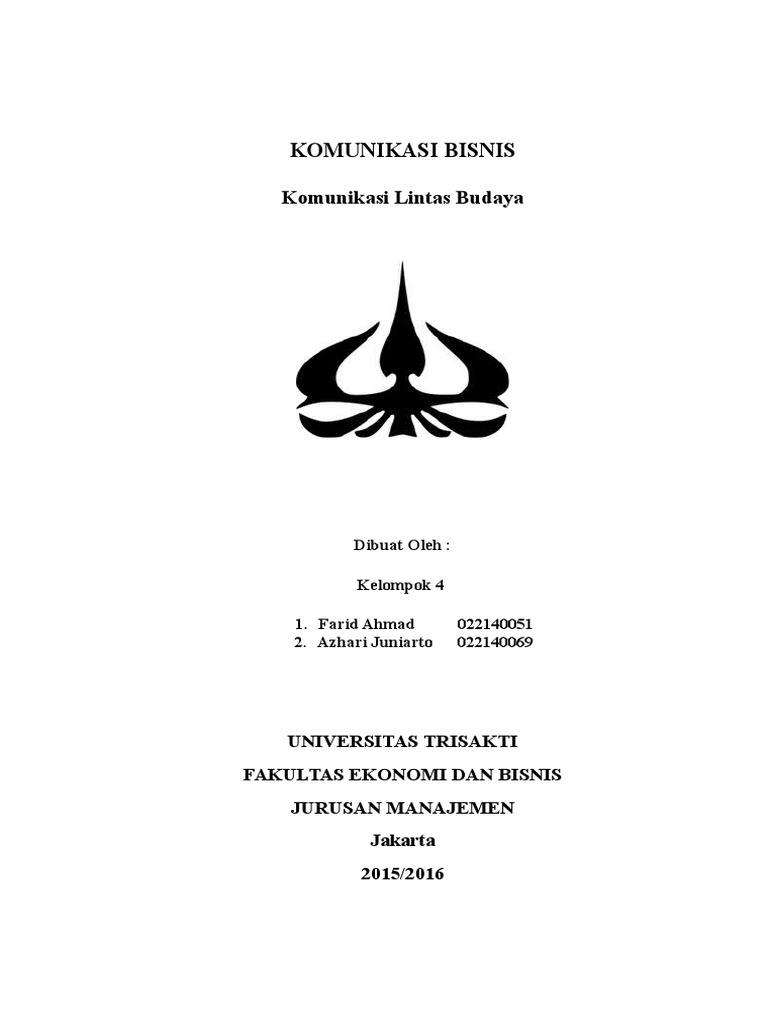 Makalah Komunikasi Bisnis Lintas Budaya