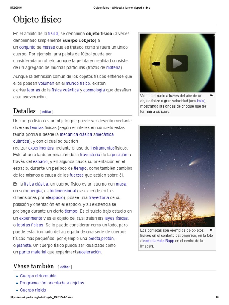 Definición de objeto físico en física | PDF