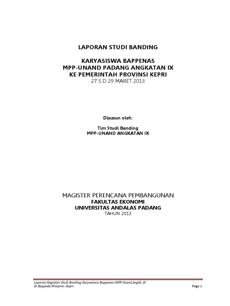 Laporan Studi Banding | PDF