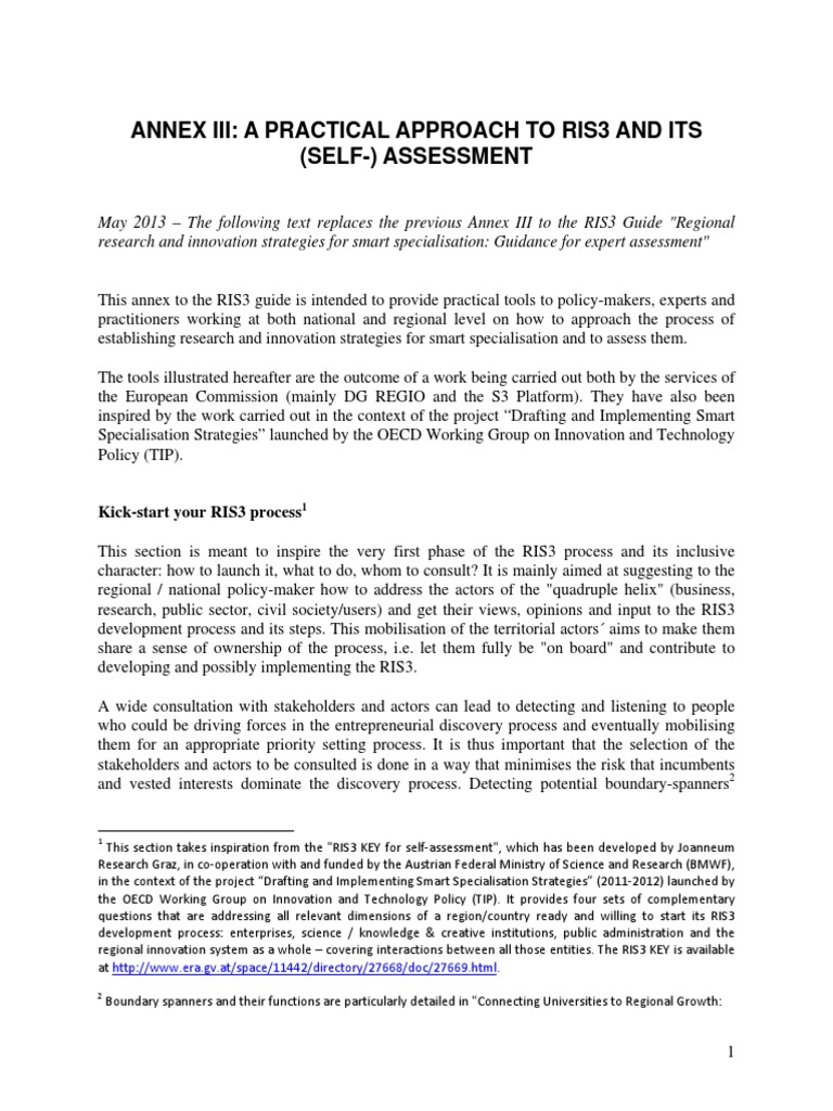 RIS3 Guide New Annex III FINAL May2013 | PDF | Strategic Management ...