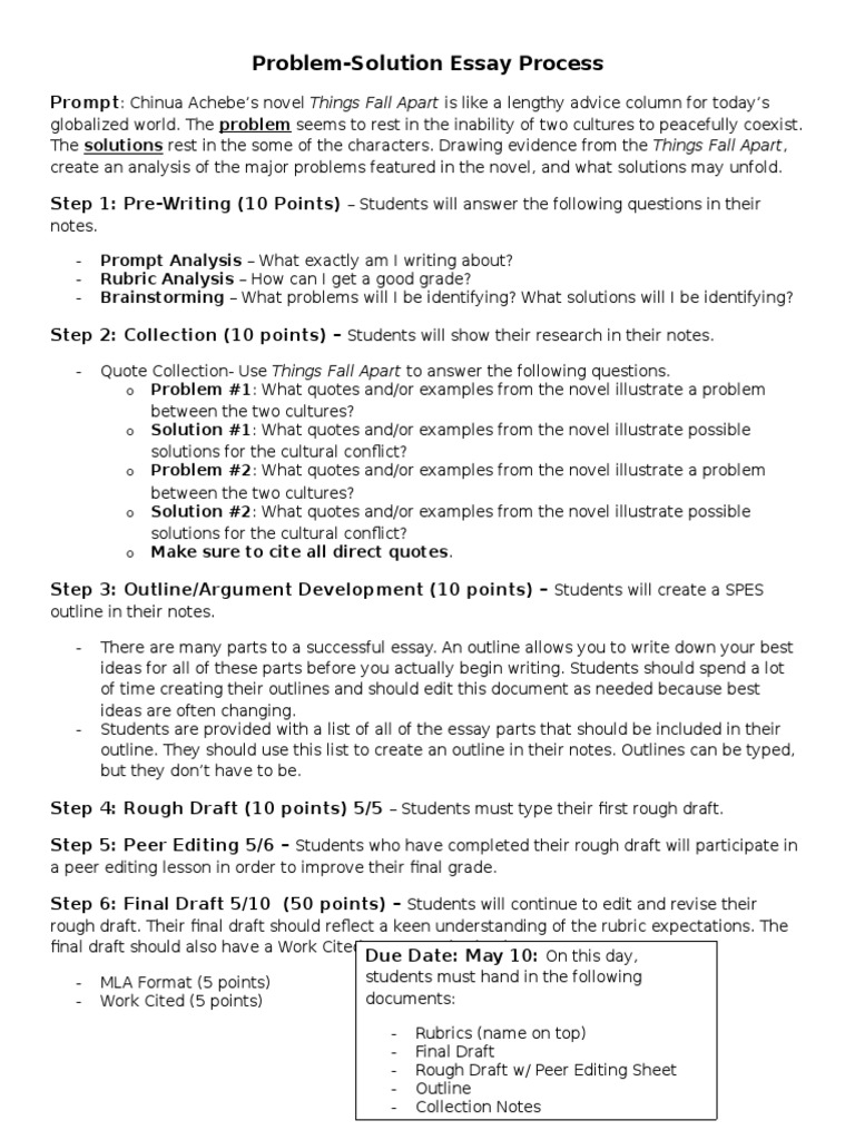 Problem Solution Essay Instructions Essays Cognition Problem Solution Essay Instructions Essays Cognition
