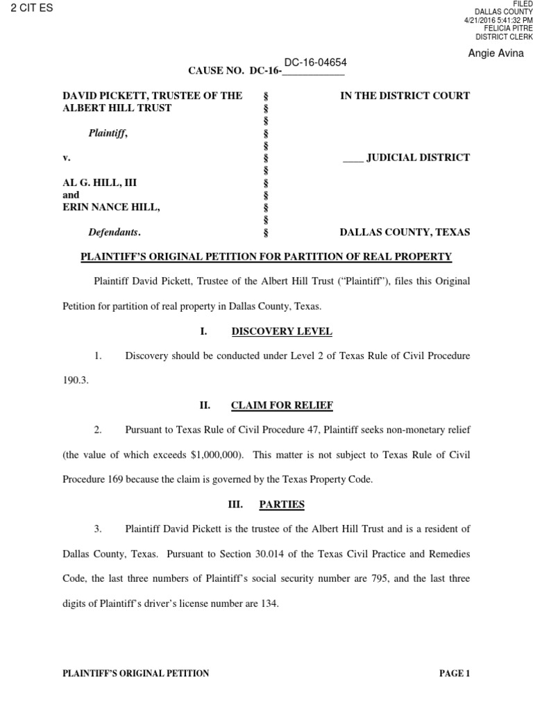 Partition Lawsuit for Bordeaux Property | PDF | Service Of Process ...