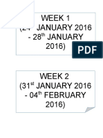 Week 1 (24 JANUARY 2016 - 28 January 2016) : TH TH