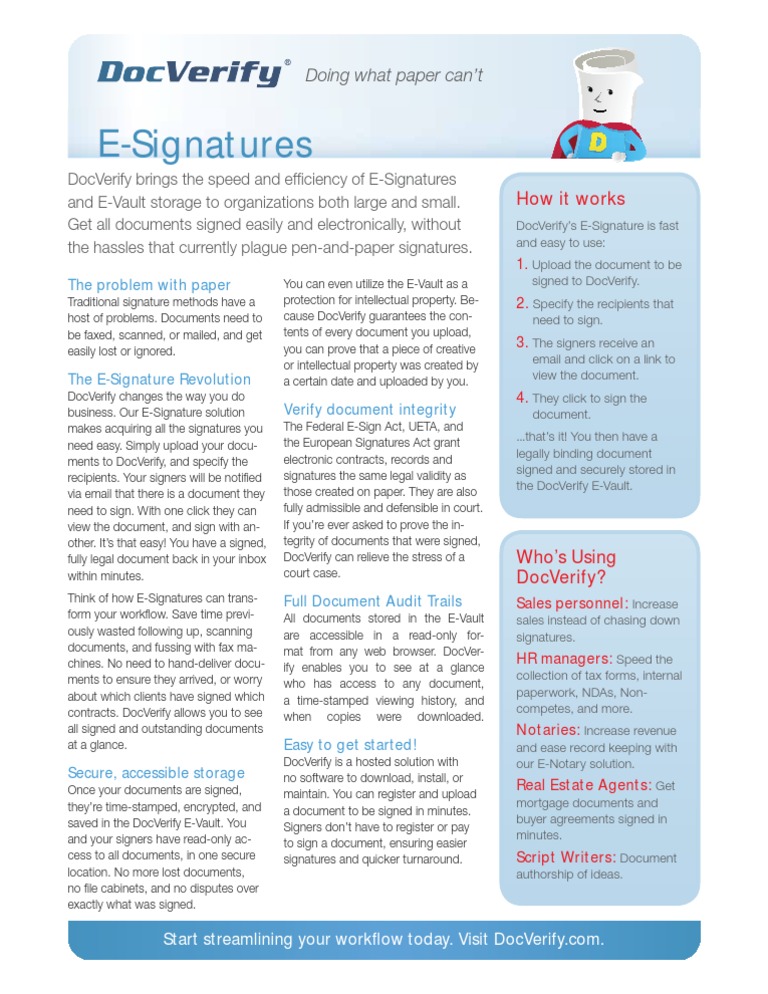 DocVerify: Streamlined E-Signatures | PDF | Applications Of ...