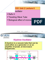 Ph0101 Unit 2 Lecture 6: Klystooscillator Reflx K Traveling Wave Tube Biological Effect of Microwaves