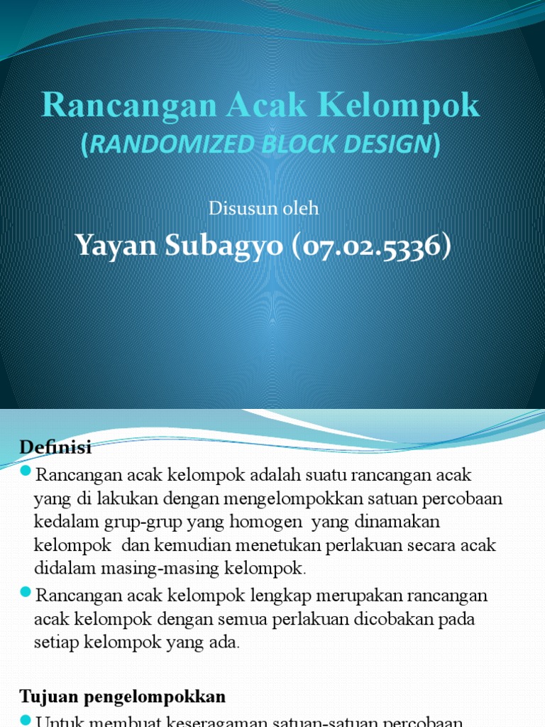 Rancangan Acak Kelompok dalam Statistika | PDF