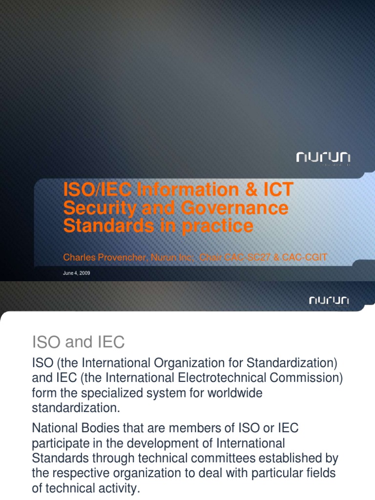 ISO/IEC Information & ICT Security and Governance Standards in Practice ...