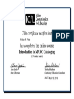 Kprice-Certificate-Icfl Intro To Marc Cataloging