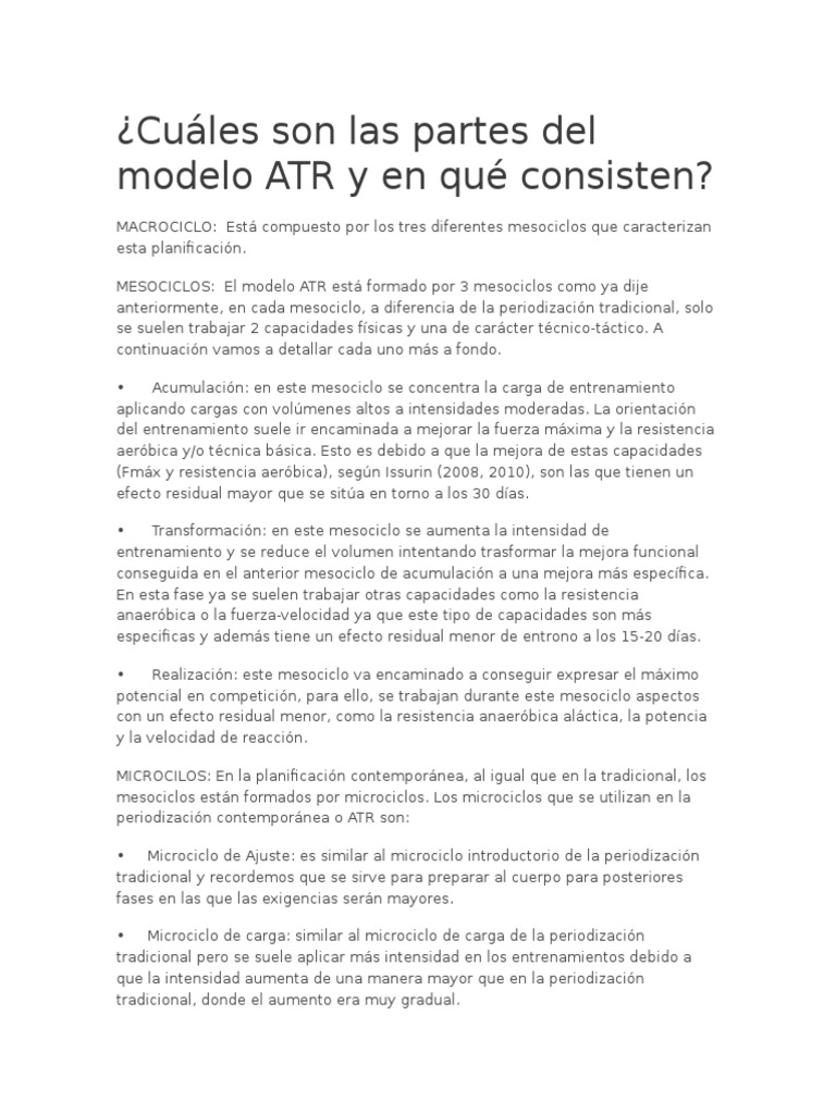 Cuáles Son Las Partes Del Modelo ATR y en Qué Consisten | PDF ...