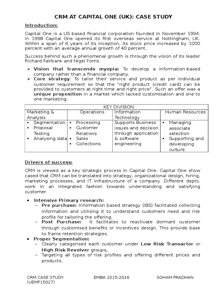 Capital one case interview video picture
