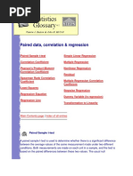 Paired data, correlation & regression
