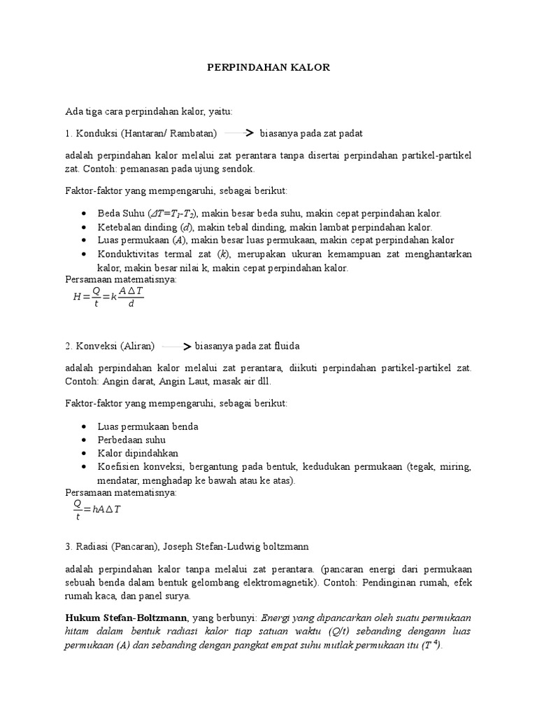 Kelas 10 Perpindahan Kalor (Heat Transfer)