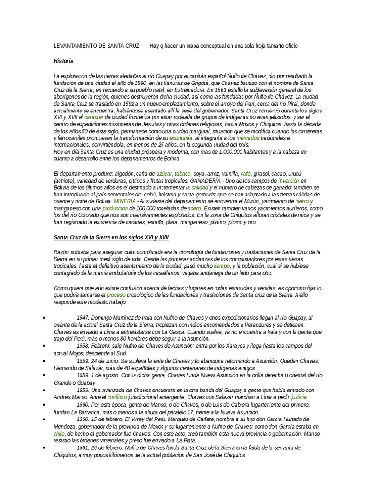 Fundaciones y Traslaciones de Santa Cruz | PDF | Bolivia | Imperio español