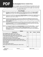 Download To Kill a Mockingbird Literary Analysis Essay Prompt and Rubric 1 by Vince Lupango SN310696821 doc pdf