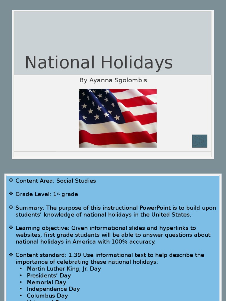 Instructional Powerpoint Thanksgiving Memorial Day