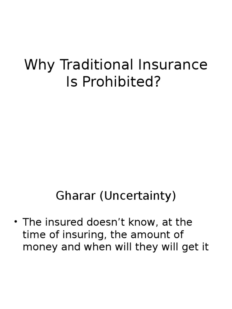 Reasons Traditional Insurance is Prohibited | PDF | Finance & Money ...