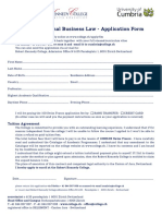 LL.M in International Business Law - Application Form: Tuition Agreement